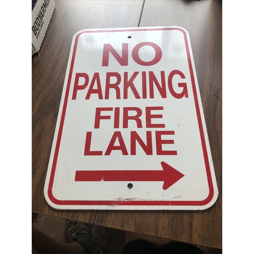 No Parking Fire Lane Metal Sign